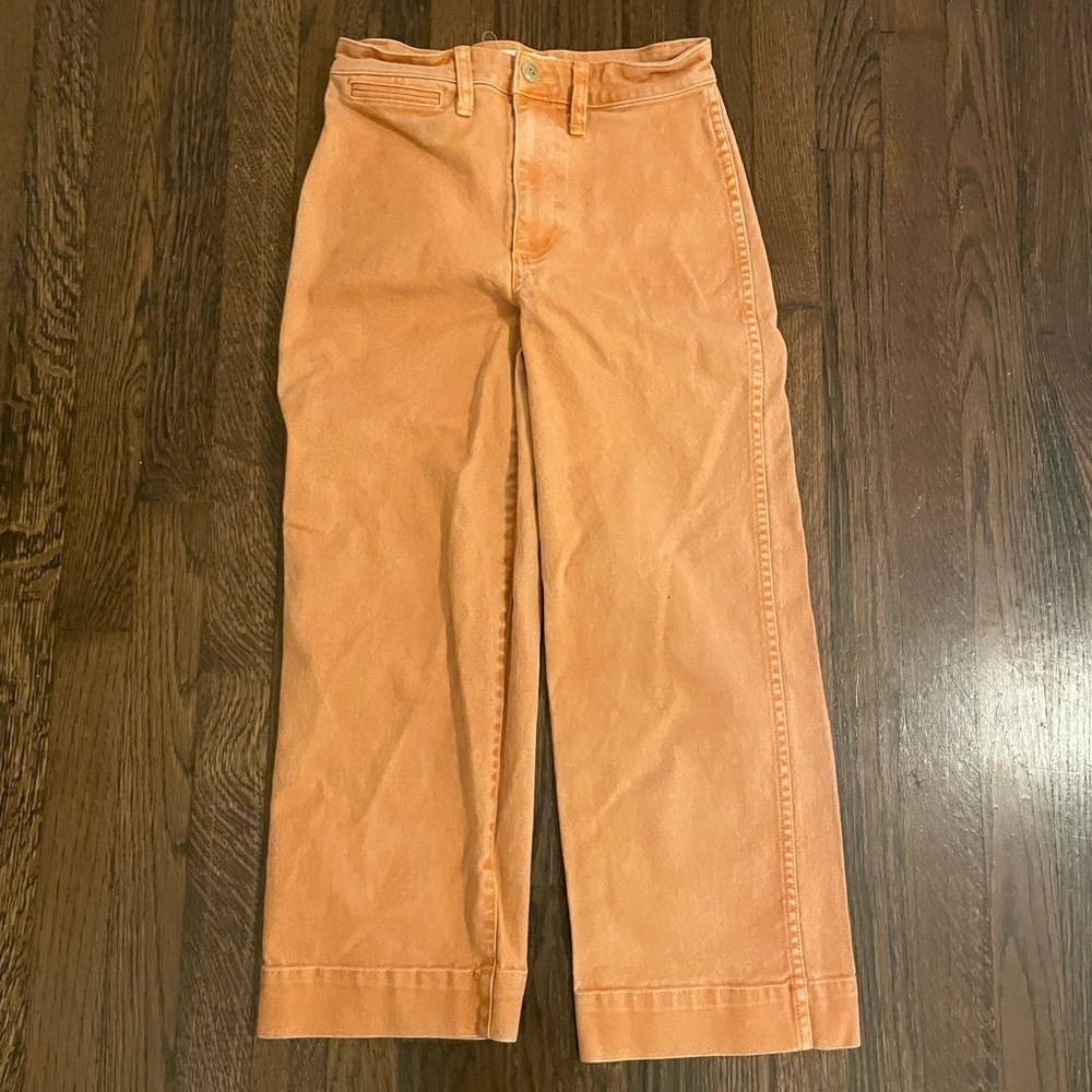 Madewell salmon colored wide leg pants